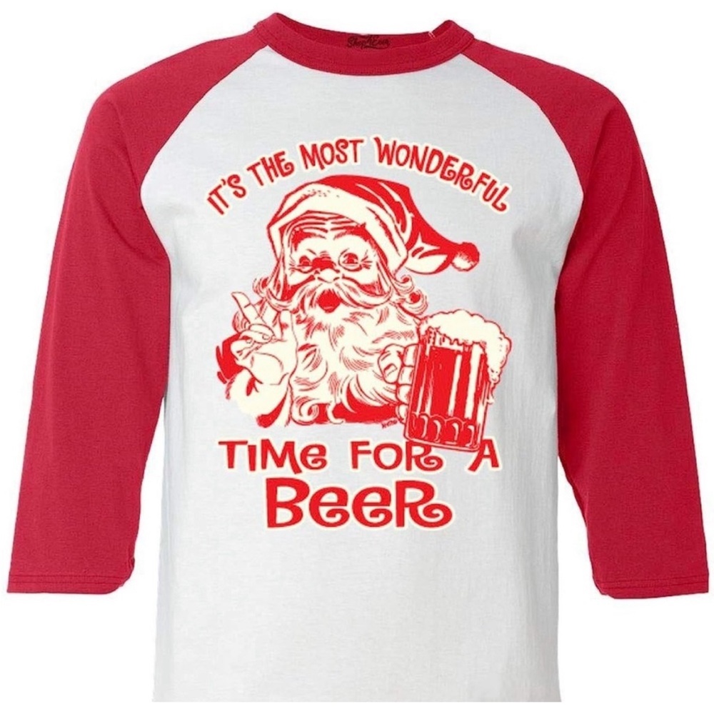 It’s The Most Wonderful Time For Beer Christmas Holiday Santa Shirt